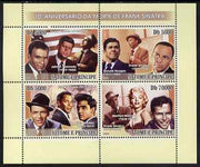 St Thomas & Prince Islands 2008 10th Death Anniversary of Frank Sinatra perf sheetlet containing 4 values unmounted mint