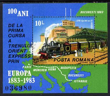 Rumania 1983 Europa (Orient Express & Map) unmounted mint, Mi BL 198