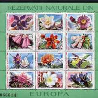 Rumania 1987 Europa (Flowers), sheetlet containing 12 values Mi BL 235
