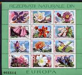 Rumania 1987 Europa (Flowers), sheetlet containing 12 values Mi BL 235