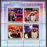 St Thomas & Prince Islands 2008 Bee Gees 30th Anniversary perf sheetlet containing 4 values unmounted mint