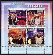 St Thomas & Prince Islands 2008 Bee Gees 30th Anniversary perf sheetlet containing 4 values unmounted mint