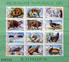 Rumania 1987 Europa (Animals & Birds), sheetlet containing 12 values unmounted mint Mi BL 236