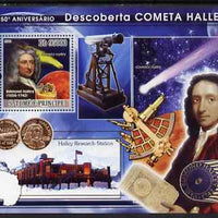 St Thomas & Prince Islands 2008 250th Anniversary of Discovery of Halleys Comet perf s/sheet containing 1 value unmounted mint