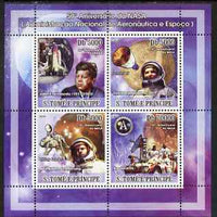 St Thomas & Prince Islands 2008 50th Anniversary of NASA perf sheetlet containing 4 values unmounted mint