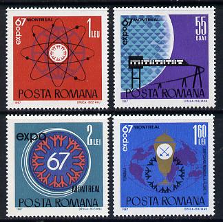 Rumania 1967 EXPO '67 World Fair set of 4 unmounted mint, SG 3531-34, Mi 2635-38