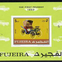 Fujeira 1970 Cars (1892 Peugeot) imperf m/sheet unmounted mint (Mi BL 39B)