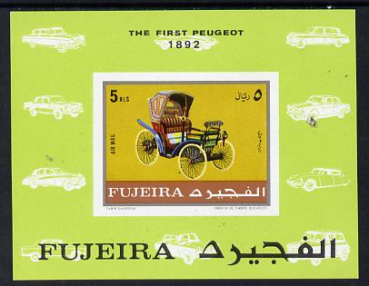 Fujeira 1970 Cars (1892 Peugeot) imperf m/sheet unmounted mint (Mi BL 39B)