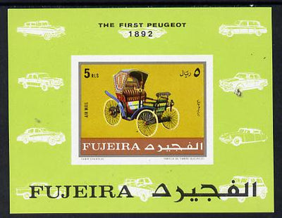 Fujeira 1970 Cars (1892 Peugeot) imperf m/sheet unmounted mint (Mi BL 39B)