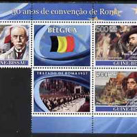 Guinea - Bissau 2008 Europa - 50 Years of Treaty of Rome - Belgium part sheetlet containing 3 values & 2 labels unmounted mint (note the original sheet consisted of 4 stamp but one had to be removed to avoid copyright violation)