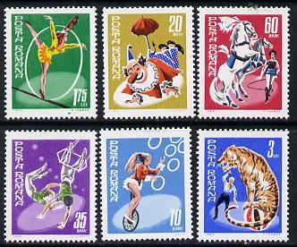 Rumania 1969 State Circus set of 6 unmounted mint, SG 3672-77, Mi 2790-95