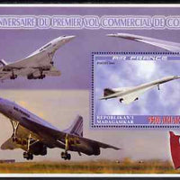 Madagascar 2006 30th Anniversary of Concorde #1 large perf m/sheet unmounted mint