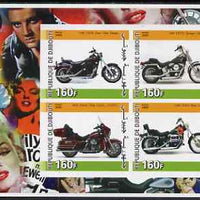 Djibouti 2005 Harley Davidson Motorcycles imperf sheetlet containing 4 values unmounted mint