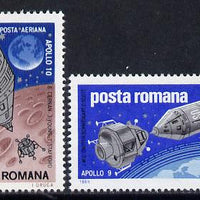 Rumania 1969 Apollo Moon Flights set of 2 unmounted mint, SG 3647-48, Mi 2779-80