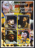 Djibouti 2005 Portraits of Impressionists #1 imperf sheetlet containing 4 values each with Rotary Logo, unmounted mint