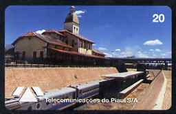 Telephone Card - Brazil 20 units phone card showing Teresina Railway Station