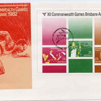 Australia 1982 Commonwealth Games m/sheet on illustrated cover with first day cancels