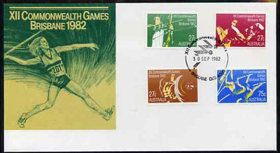 Australia 1982 Commonwealth Games perf set of 4 on illustrated cover with first day cancels