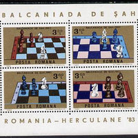 Rumania 1984 Chess m/sheet (containing 4 vals) unmounted mint Mi BL 201