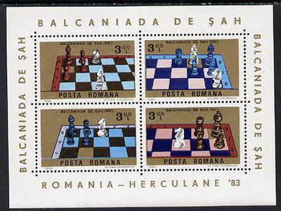 Rumania 1984 Chess m/sheet (containing 4 vals) unmounted mint Mi BL 201
