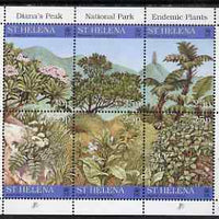 St Helena 1997 Endemic Plants from Diana's Peak National Park composite sheetlet of 6 unmounted mint, SG 734a