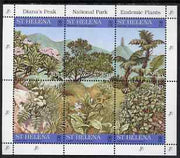 St Helena 1997 Endemic Plants from Diana's Peak National Park composite sheetlet of 6 unmounted mint, SG 734a
