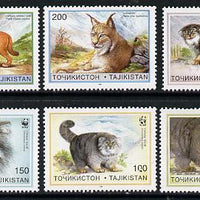 Tadjikistan 1996 WWF - Cats complete set of 6 values