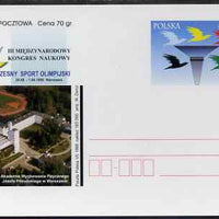 Poland 1999 60gr Postal Stationery Card for Olympic Sports showing Warsaw Sports Academy, unused and pristine