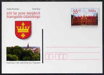 Poland 1998 55gr Postal Stationery Card for 650 years of Urban Gardens unused and pristine