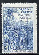 Brazil 1949 De Souza meeting Indians 1cr20 from Founding of Bahia set of 2, unmounted mint but few gum wrinkles, SG 787