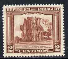 Paraguay 1944-45 Ruins of Humaita Church 2c from Pictorial set, unmounted mint SG 588