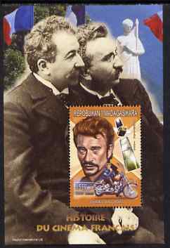 Madagascar 1999 French Cinema Stars perf m/sheet #6 showing Johnny Hallyday unmounted mint. Note this item is privately produced and is offered purely on its thematic appeal
