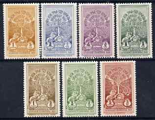 Ethiopia 1930 Coronation of Emperor Haile Selassie perf set of 7, minor disturbances on gum otherwise unmounted mint SG 278-84