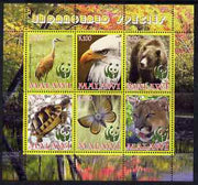 Malawi 2008 WWF - endangered Species perf sheetlet containing 6 values unmounted mint