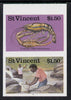 St Vincent 1986 Freshwater Fishing (Crayfishing) $1.50 unmounted mint imperf se-tenant pair (as SG 1047a)