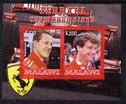 Malawi 2008 Ferrari Team Formula 1 Champions #3 - Schumacher & Irvine imperf sheetlet containing 2 values unmounted mint