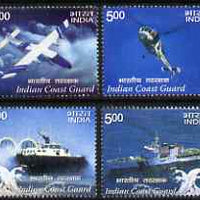 India 2008 Coast Guard perf set of 4 values unmounted mint