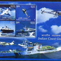 India 2008 Coast Guard perf m/sheet unmounted mint