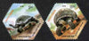 India 2008 Aldabra Giant Tortoise hexagonal shaped perf set of,2 values unmounted mint