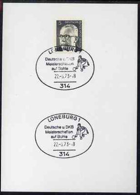 Postmark - West Berlin 1973 5pfg postal card with special cancellation for Bowling Championships