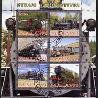 Malawi 2008 Steam Locomotives perf sheetlet containing 6 values, fine cto used