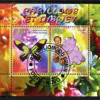 Benin 2008 Disney & Butterflies #2 perf sheetlet containing 2 values fine cto used
