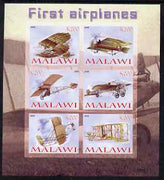 Malawi 2008 First Airplanes imperf sheetlet containing 6 values unmounted mint