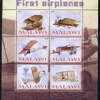 Malawi 2008 First Airplanes perf sheetlet containing 6 values unmounted mint