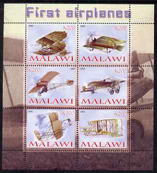 Malawi 2008 First Airplanes perf sheetlet containing 6 values unmounted mint