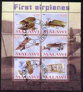 Malawi 2008 First Airplanes perf sheetlet containing 6 values fine cto used