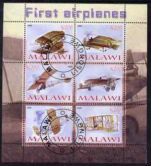 Malawi 2008 First Airplanes perf sheetlet containing 6 values fine cto used