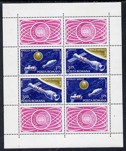 Rumania 1975 Apollo-Soyuz m/sheet unmounted mint, Mi BL 123