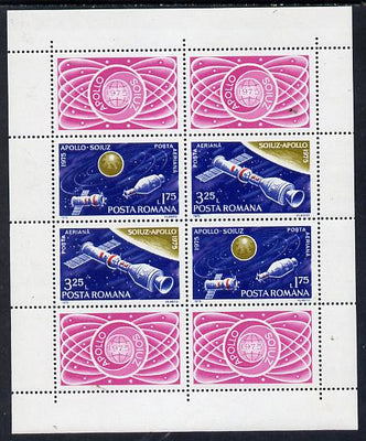 Rumania 1975 Apollo-Soyuz m/sheet unmounted mint, Mi BL 123