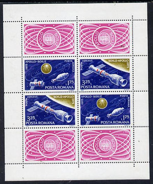 Rumania 1975 Apollo-Soyuz m/sheet unmounted mint, Mi BL 123